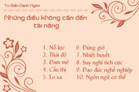 10 điều không cần đến tài năng...